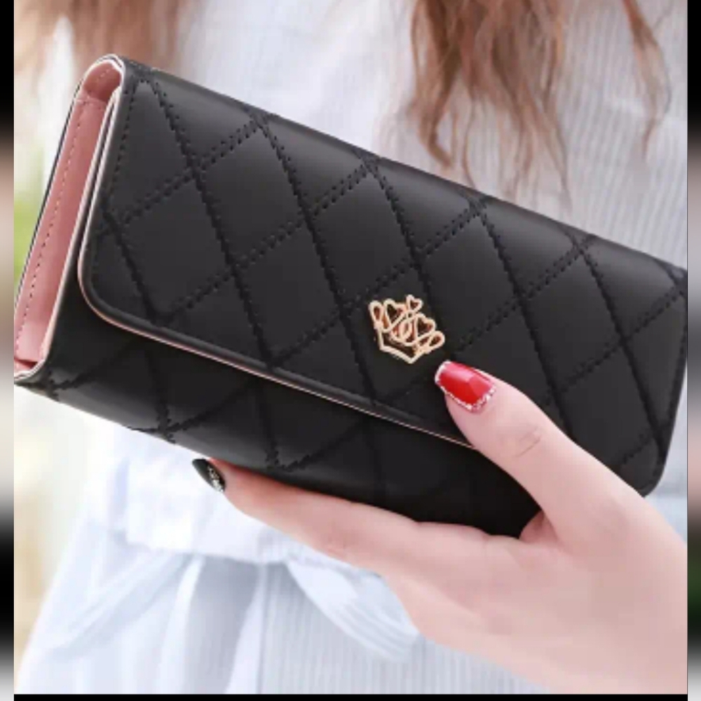 Very Popular Luxurious Faux Leather Crown Wallet/Mini Purse